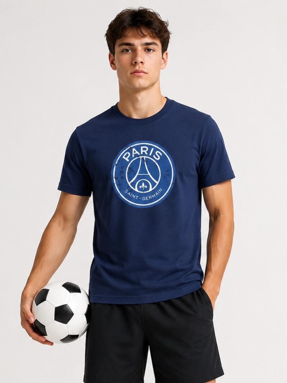 Paris Saint-Germain PSG Logo T-Shirt Youth XL 18-20 Navy Blue Soccer Graphic Tee